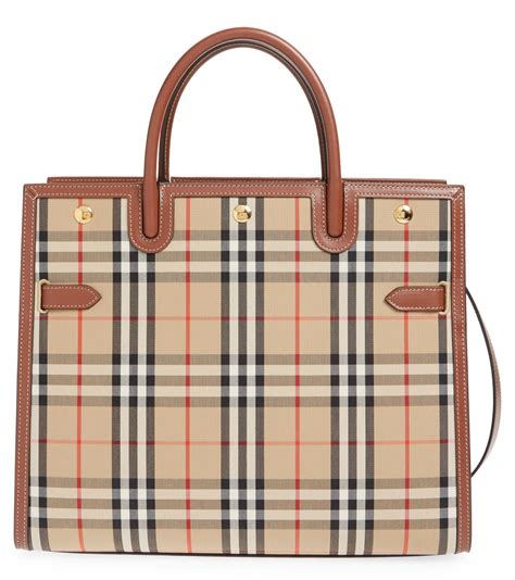 burberry large plaid cotton tote